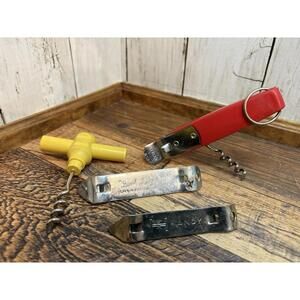 VTG Can Openers Cork Screw LOT OF 4 Ekco, Handy, Quick and Easy All Made in USA